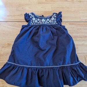 Navy Carter's 18 Month Smocked Embroidered Sundress Summer Baby Toddler EUC